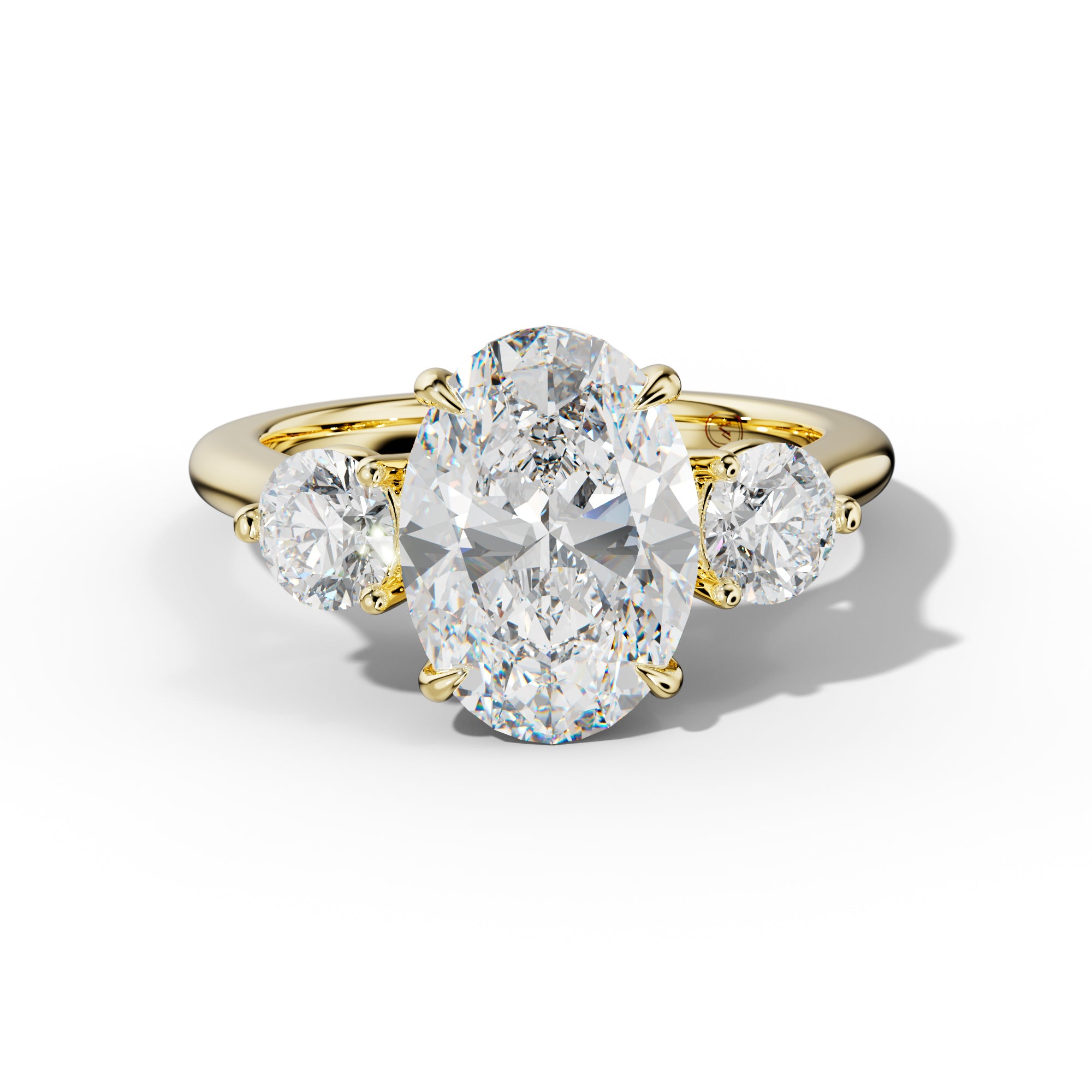 Elsa Oval Diamond Round Side Diamond  Engagement Ring
