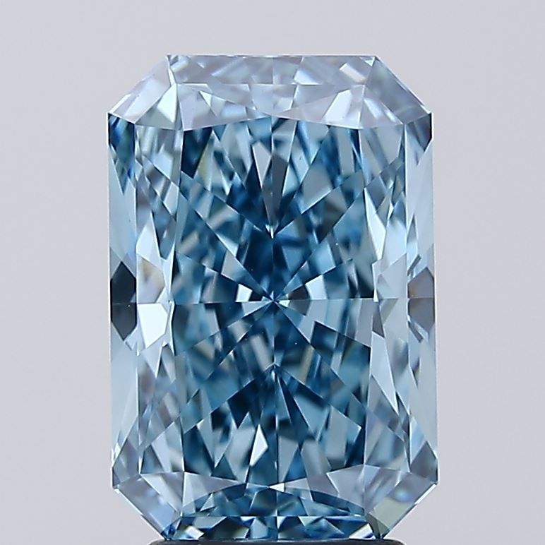 3.66 Carat Radiant Cut Fancy Blue