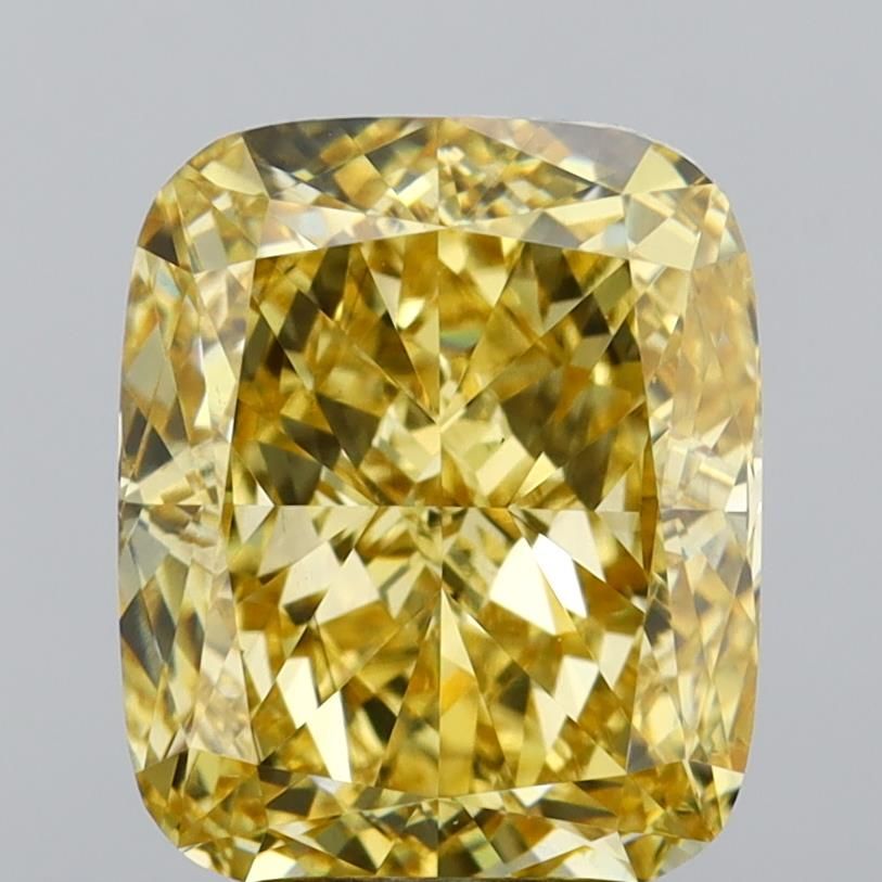 4.03 Carat Cushion Cut Fancy Yellow