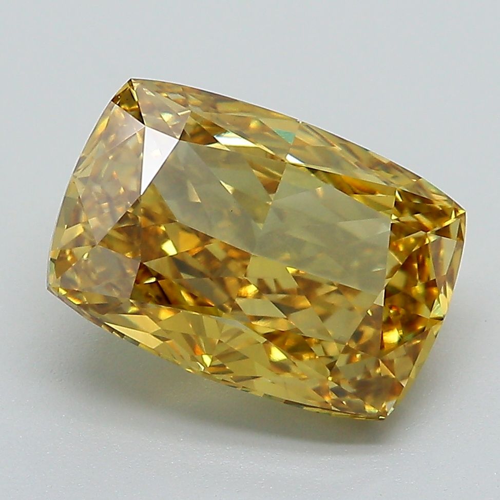 4.02 Carat Cushion Cut Fancy Yellow