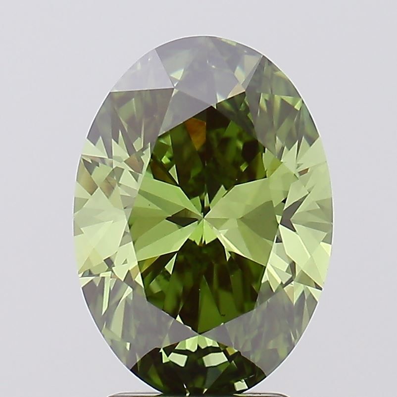 3.00 Carat Oval Cut Fancy Green