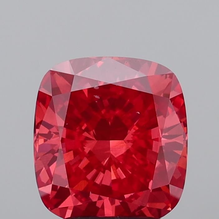 3.02 Carat Cushion Cut Fancy Red