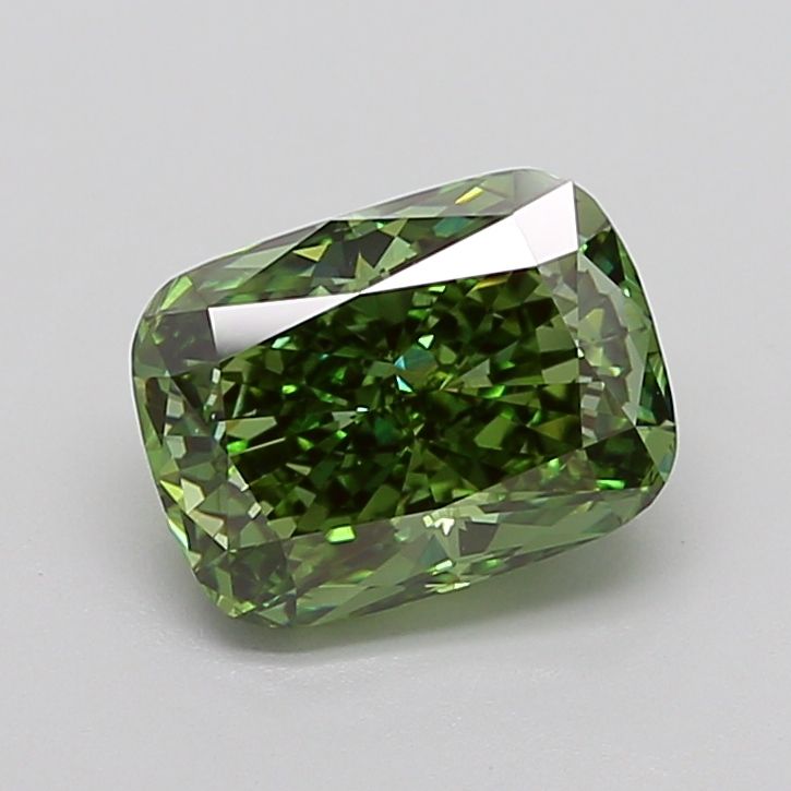 3.60 Carat Cushion Cut Fancy Green