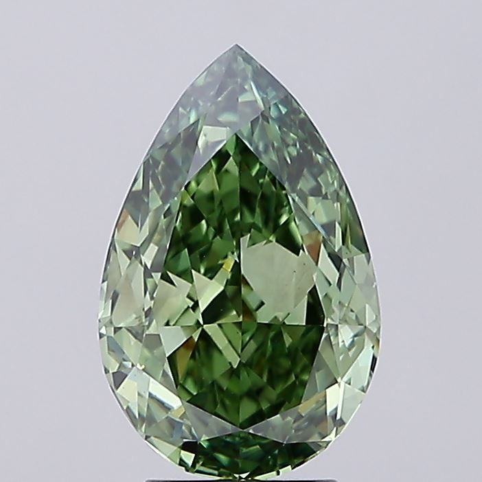 4.11 Carat Pear Cut Fancy Green