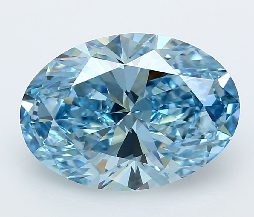 4.97 Carat Oval Cut Fancy Blue