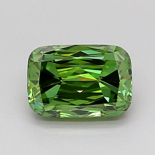 0.96 Carat Cushion Cut Fancy Green
