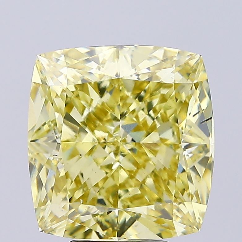 7.07 Carat Cushion Cut Fancy Yellow