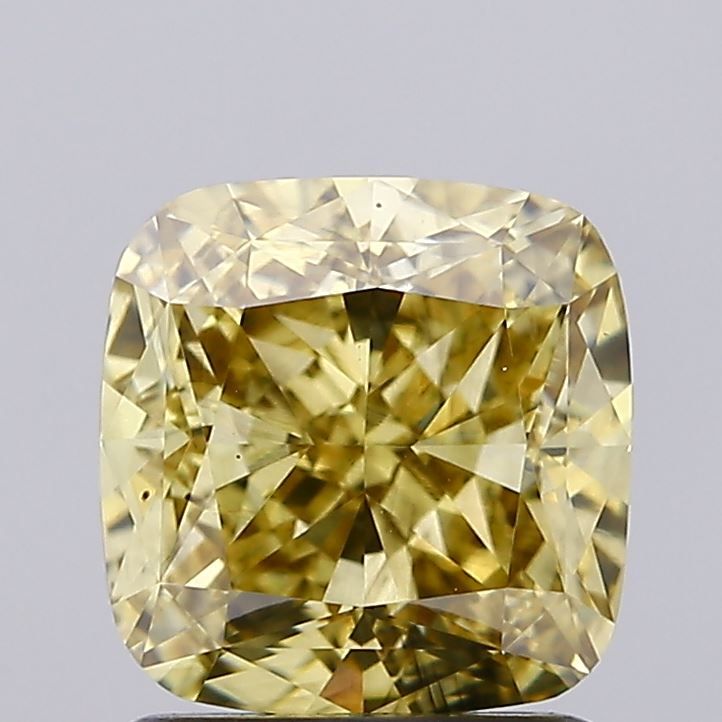2.02 Carat Cushion Cut Fancy Yellow