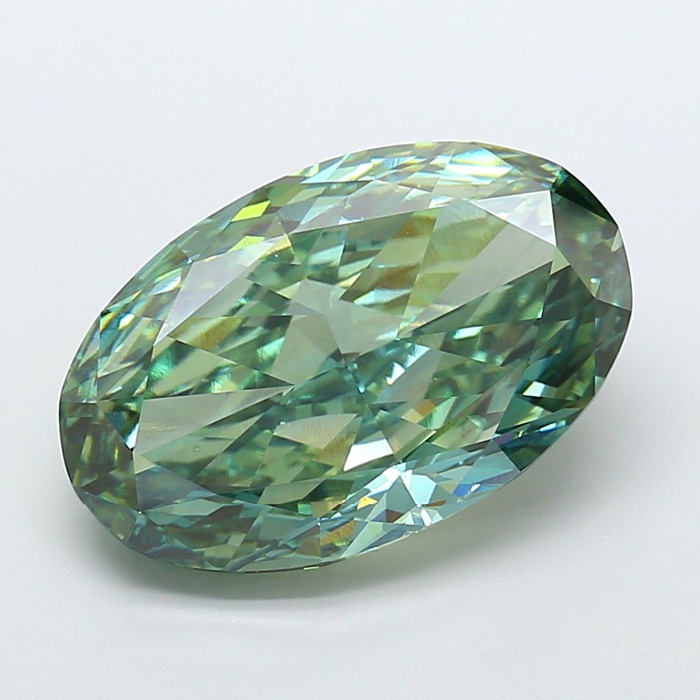 15.09 Carat Oval Cut Fancy Green