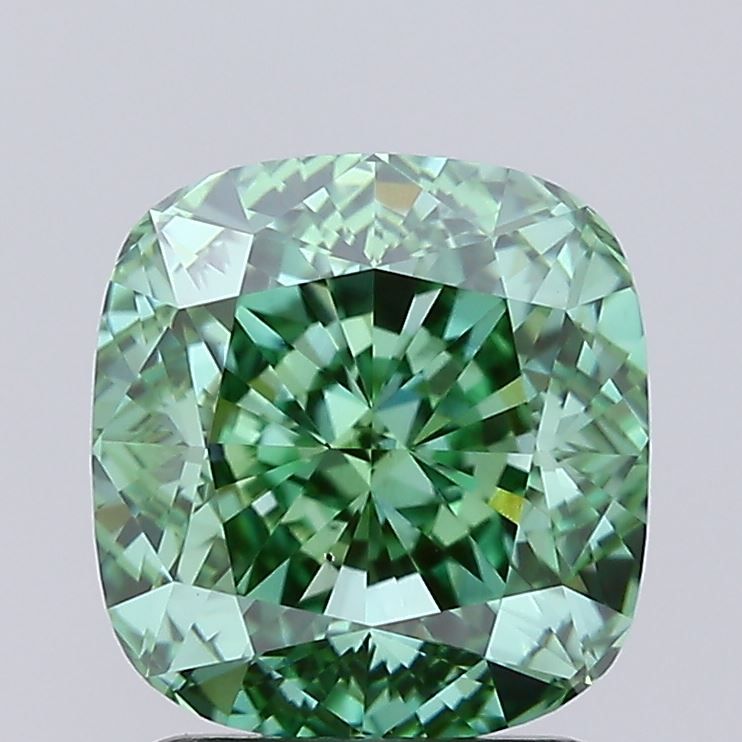 2.02 Carat Cushion Cut Fancy Green