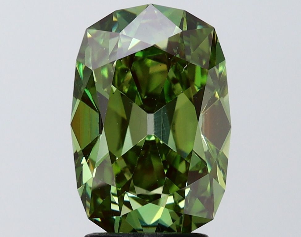 3.10 Carat Cushion Cut Fancy Green