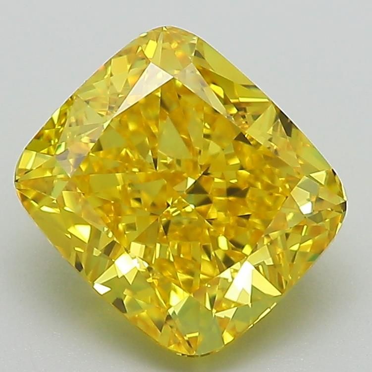 2.82 Carat Cushion Cut Fancy Yellow