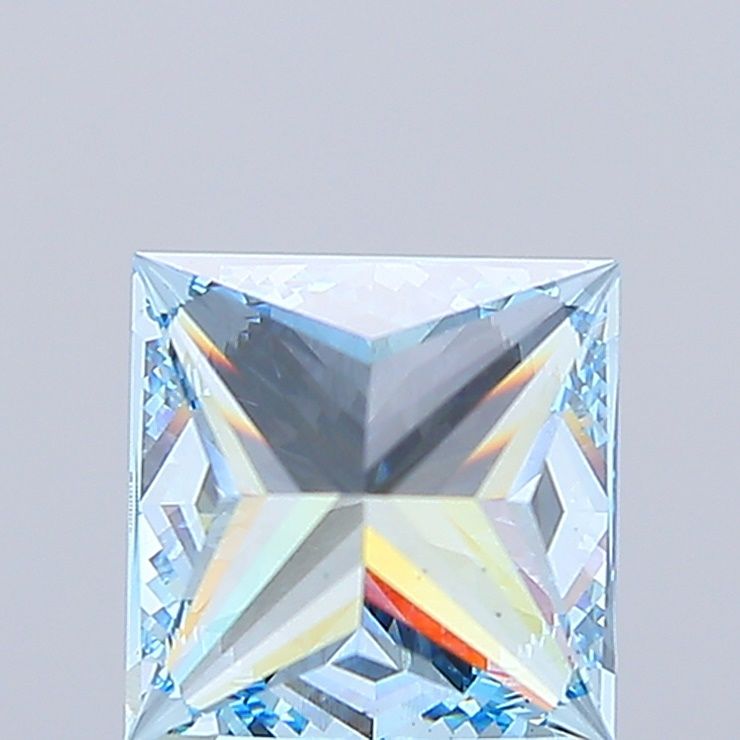 4.02 Carat Princess Cut Fancy Blue