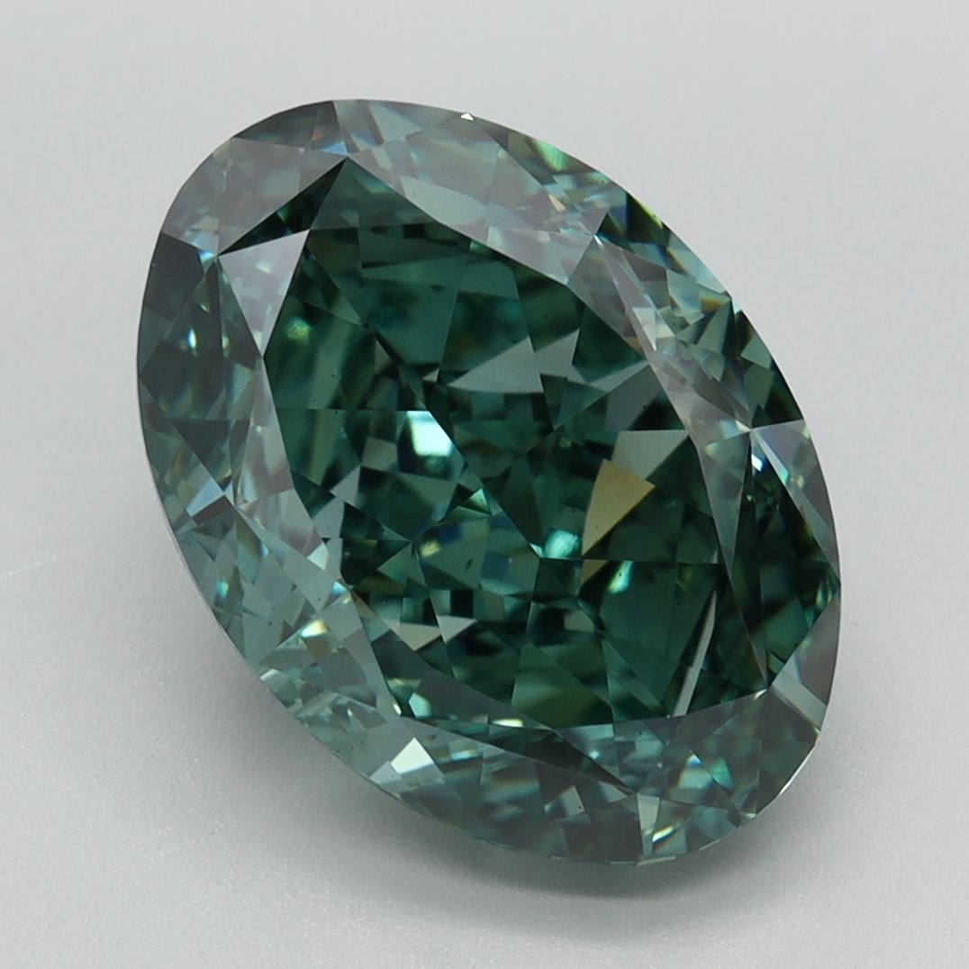 4.64 Carat Oval Cut Fancy Green