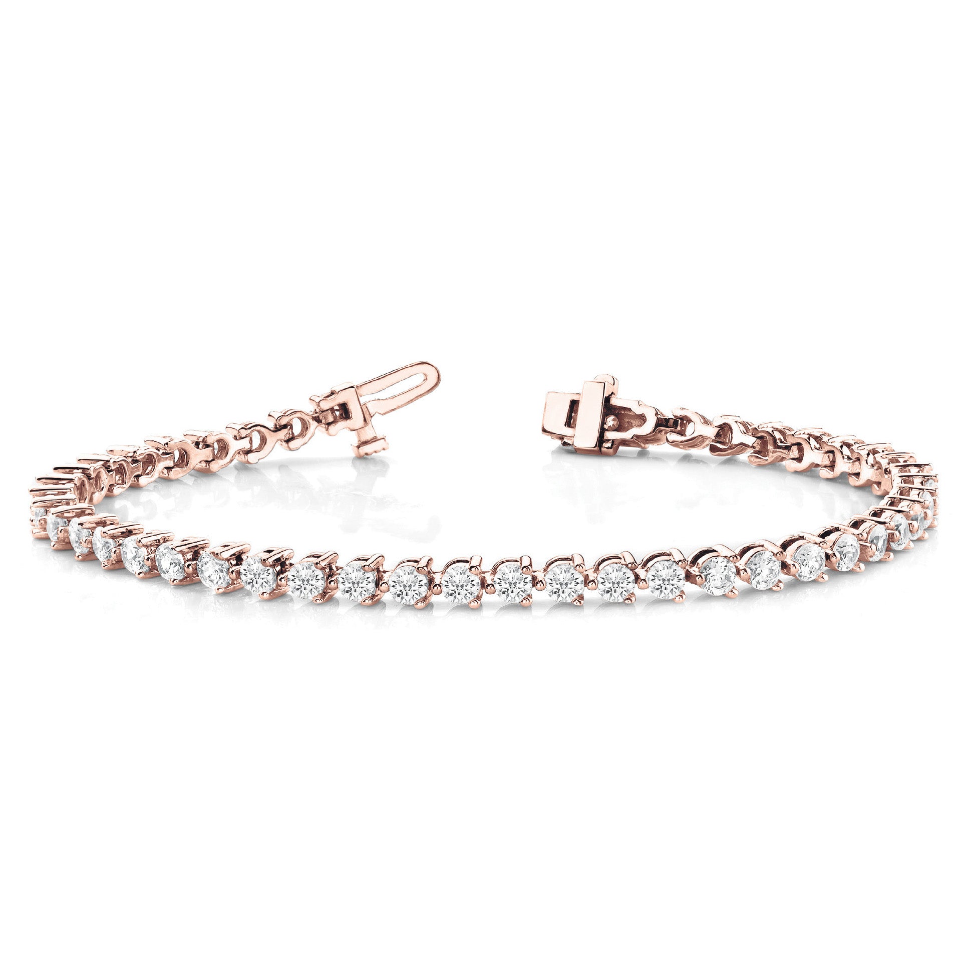 Three Prong Classic Diamond Tennis Bracelet-VIRABYANI