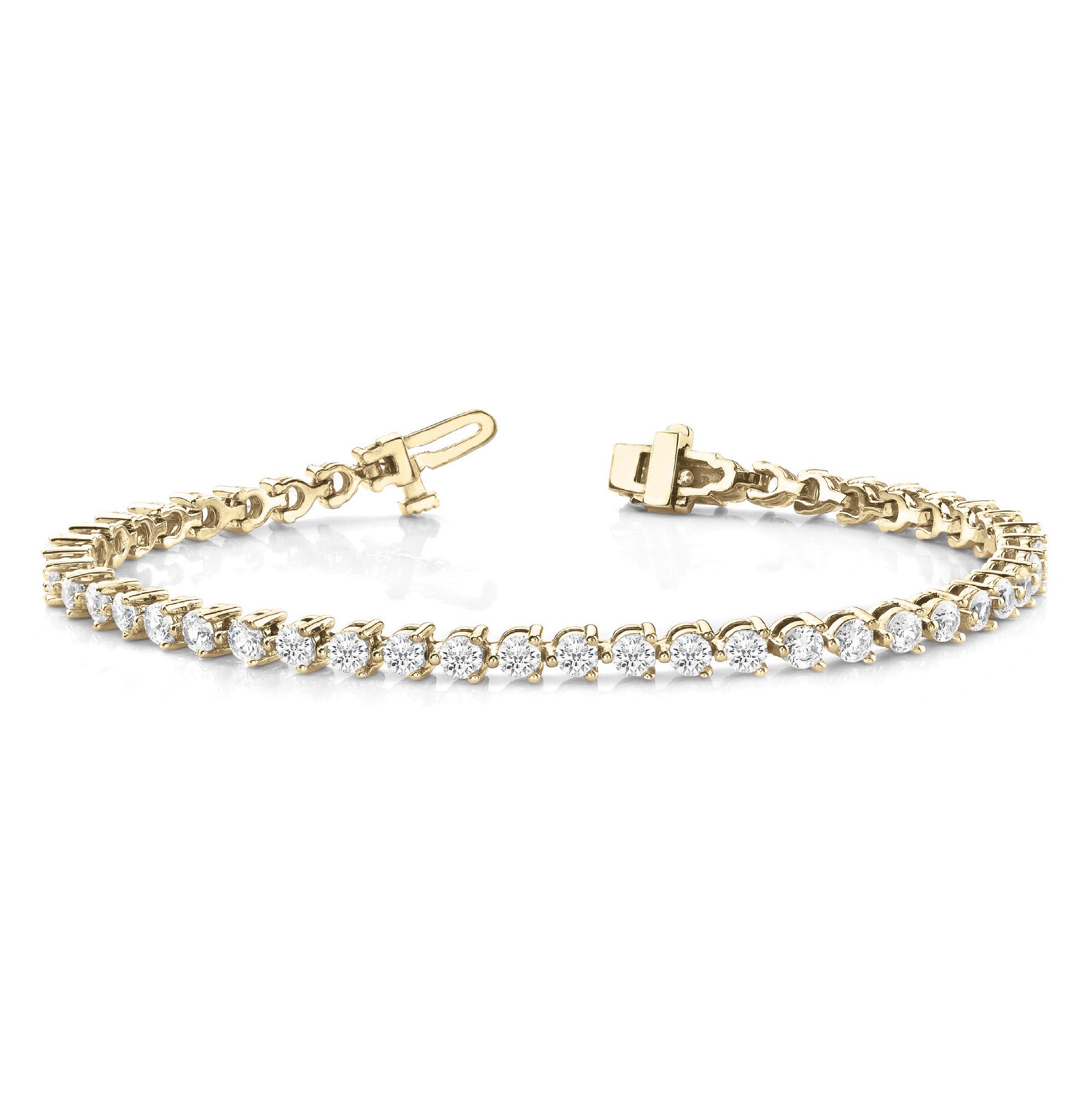Three Prong Classic Diamond Tennis Bracelet-VIRABYANI