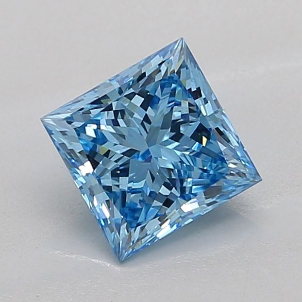 1.49 Carat Princess Cut Fancy Blue