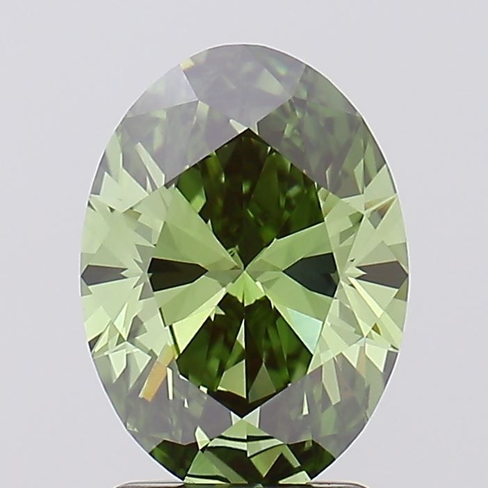 2.00 Carat Oval Cut Fancy Green