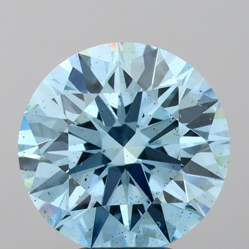 5.05 Carat Round Cut Fancy Blue