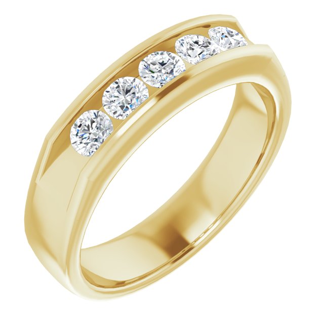 1.0 ctw Channel Set Round Diamond Men's Ring-VIRABYANI