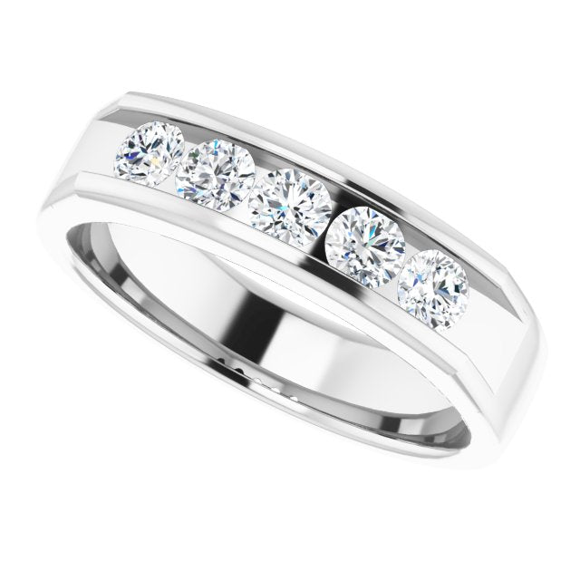 1.0 ctw Channel Set Round Diamond Men's Ring-VIRABYANI