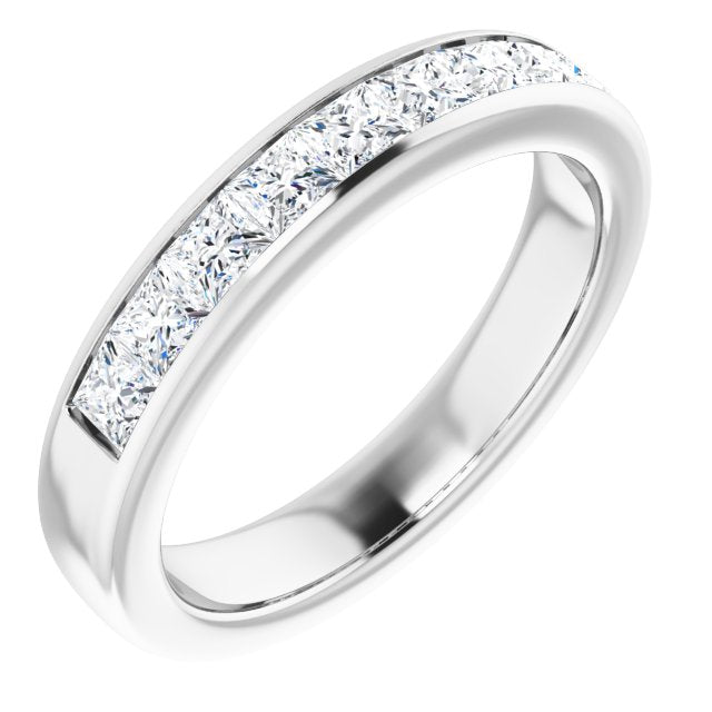 1.50 ctw Channel Set Princess Diamond Men's Ring-VIRABYANI