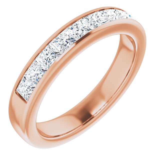 1.50 ctw Channel Set Princess Diamond Men's Ring-VIRABYANI