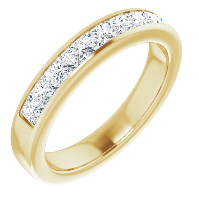 1.50 ctw Channel Set Princess Diamond Men's Ring-VIRABYANI