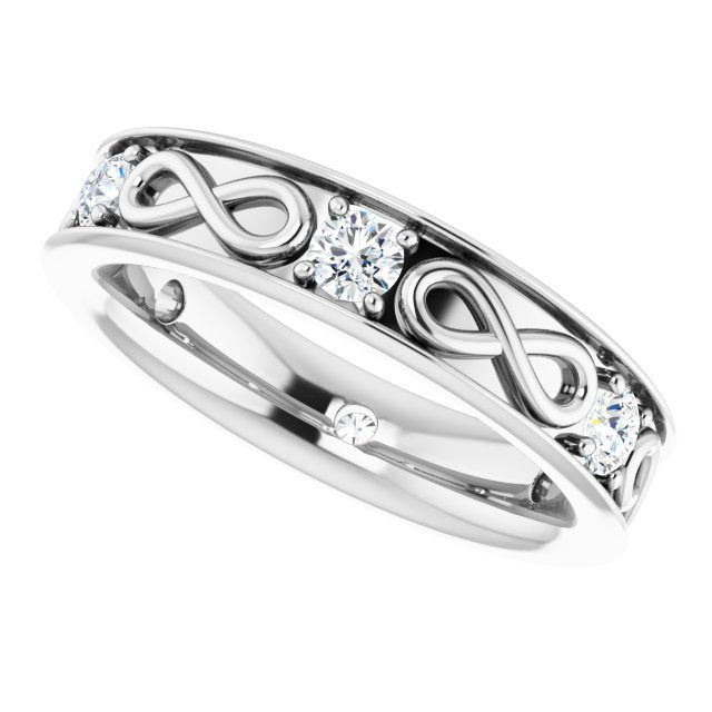 0.70 ctw Round Diamond Infinity Design Men's Ring-VIRABYANI