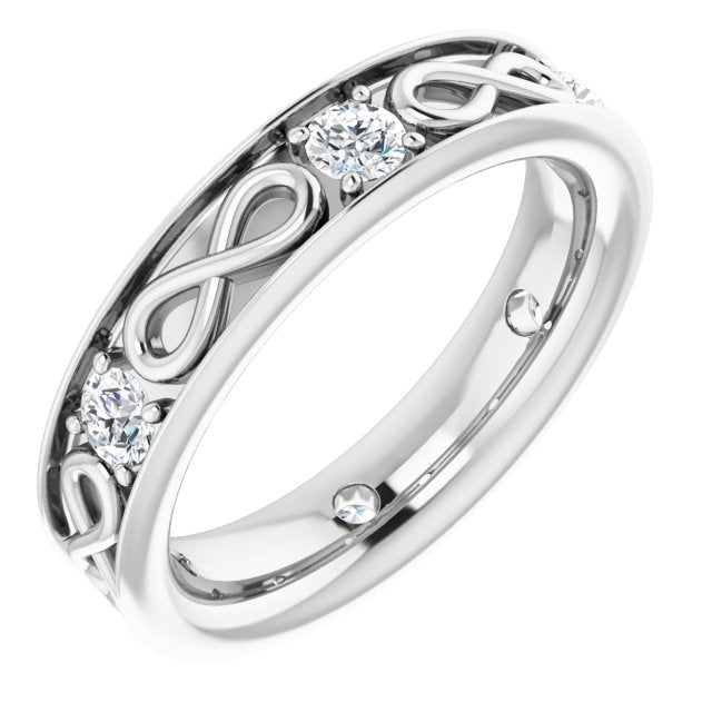 0.70 ctw Round Diamond Infinity Design Men's Ring-VIRABYANI