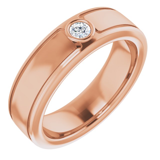 Bezel Set Single Round Diamond Men's Ring-VIRABYANI