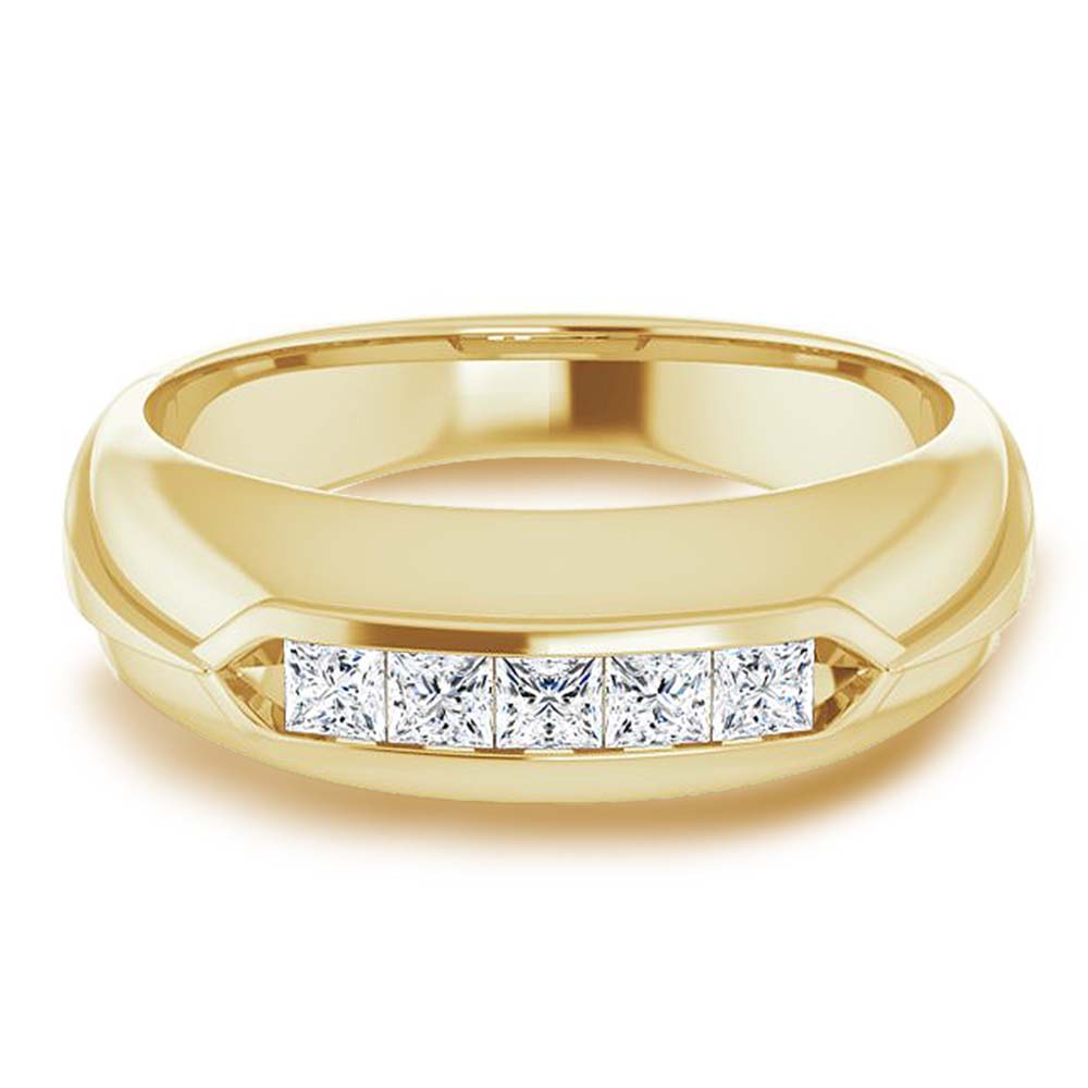 0.50 ctw Channel Set Princess Diamond Men's Ring Success-VIRABYANI