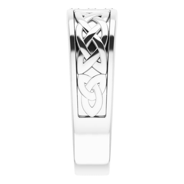 Celtic Knot Design 0.20 ctw Round Diamond Men's Ring-VIRABYANI