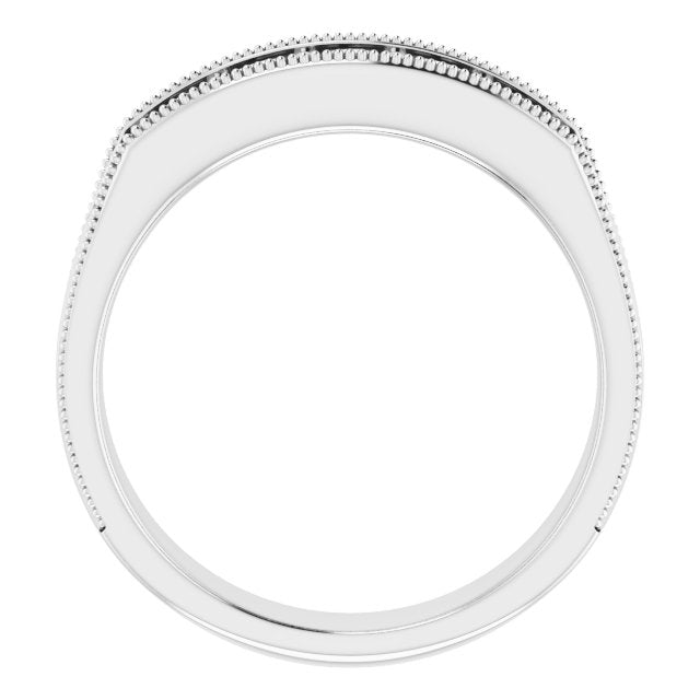 1.0 ctw Round Diamond Milgrain Accent Men's Ring-VIRABYANI