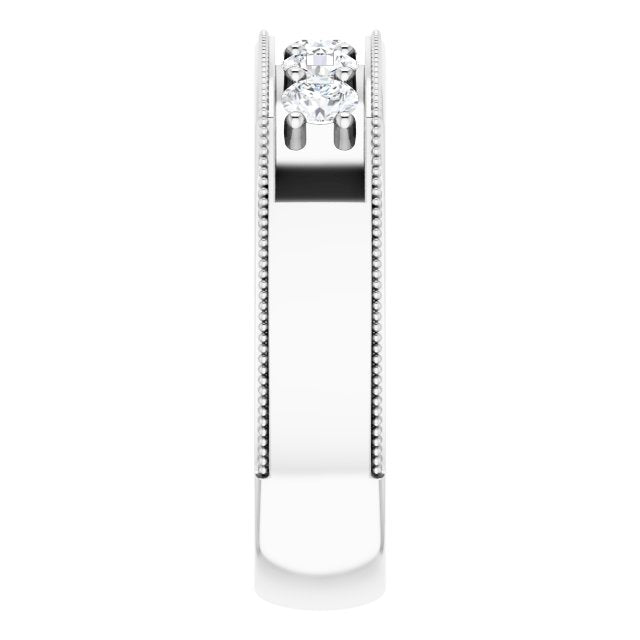 1.0 ctw Round Diamond Milgrain Accent Men's Ring-VIRABYANI