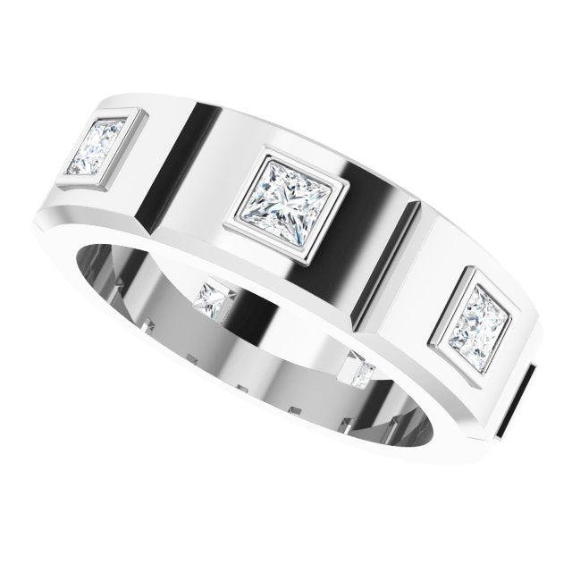 1.25 ctw Princess Cut Diamond Eternity Band-VIRABYANI