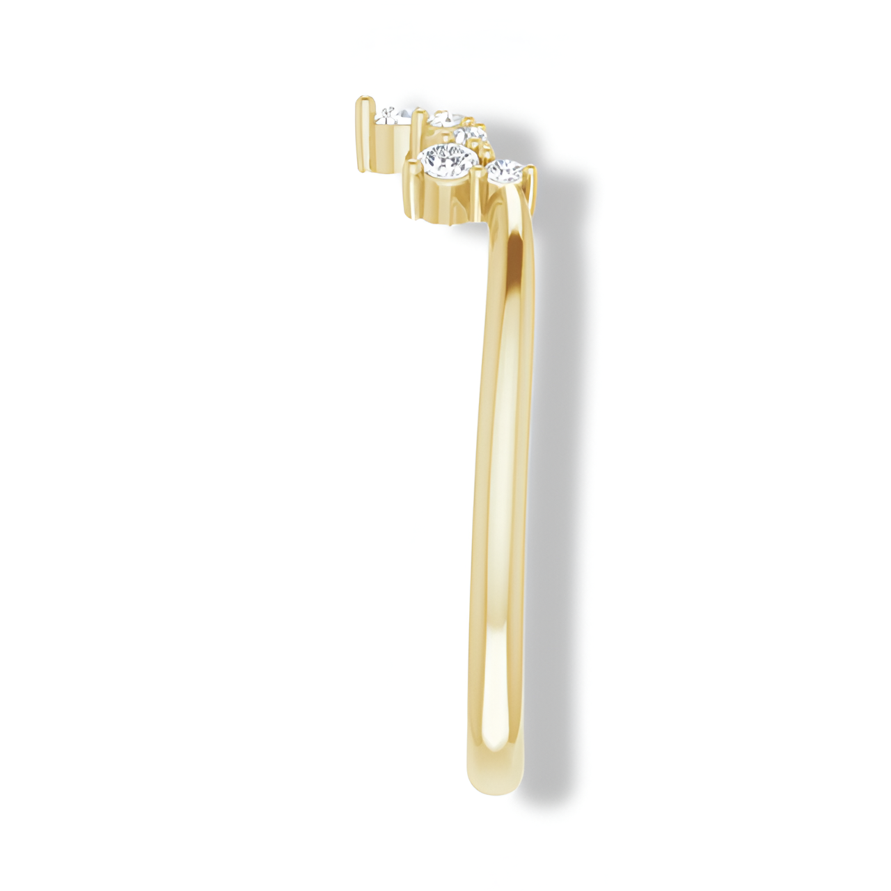 Round Diamond Curved Band-VIRABYANI