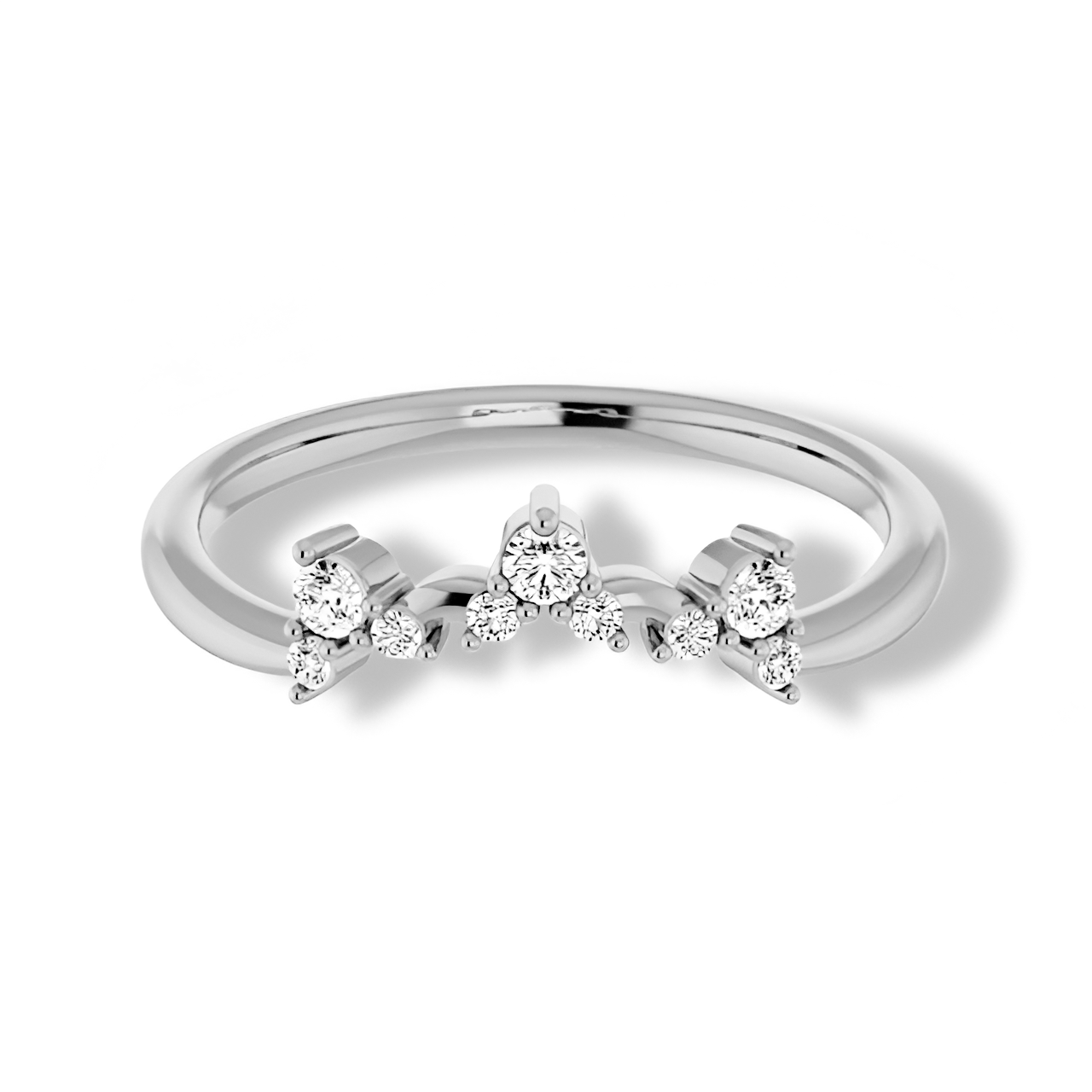Round Diamond Curved Band-VIRABYANI