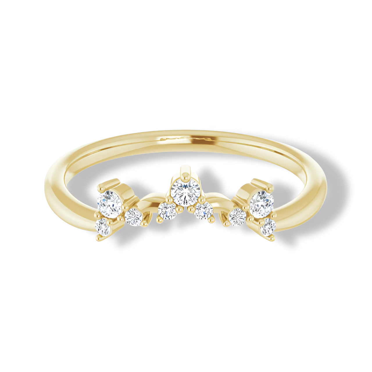 Round Diamond Curved Band-VIRABYANI