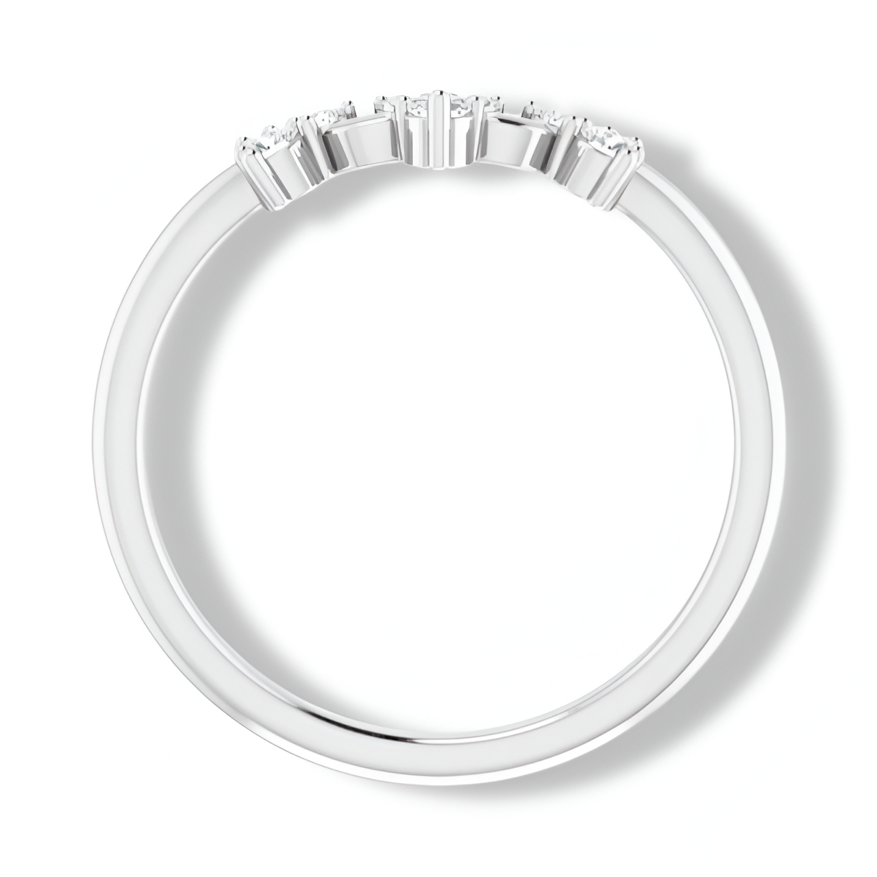 Round Diamond Curved Band-VIRABYANI