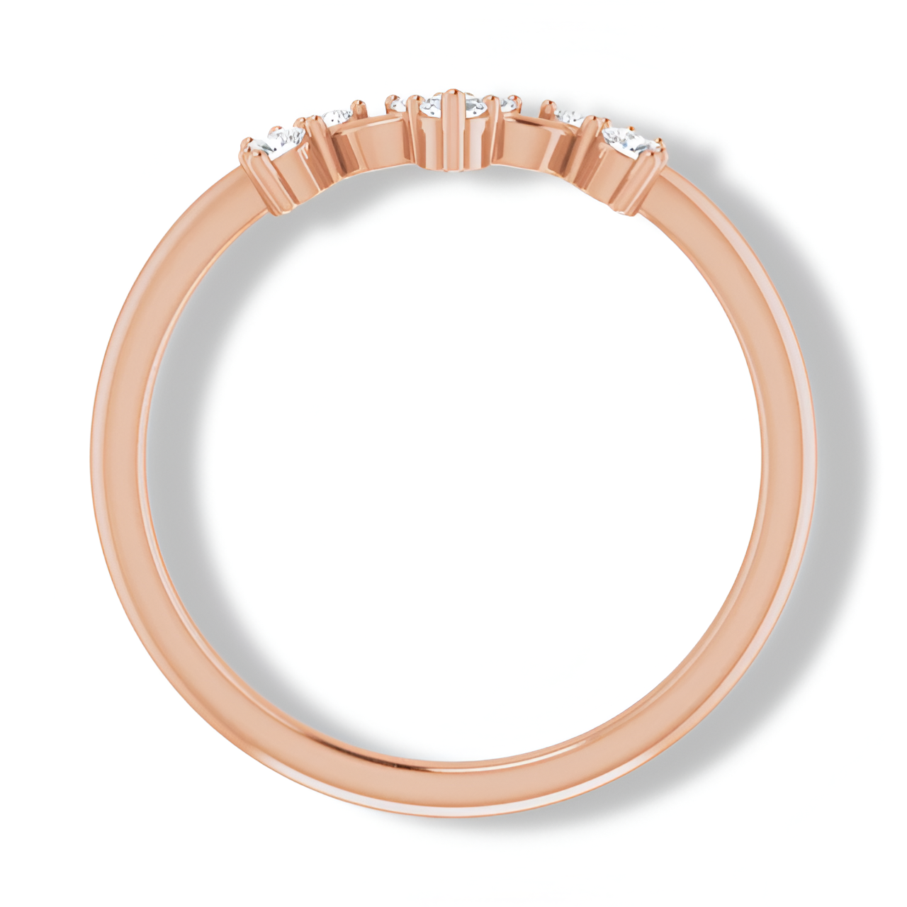 Round Diamond Curved Band-VIRABYANI