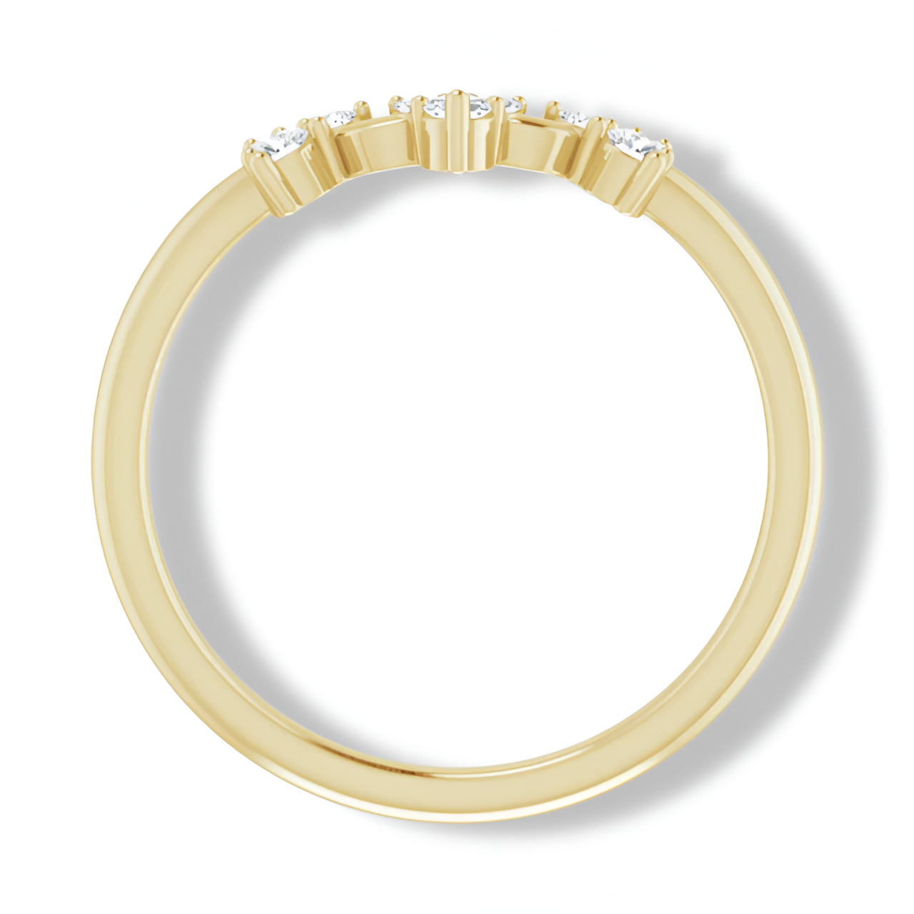 Round Diamond Curved Band-VIRABYANI