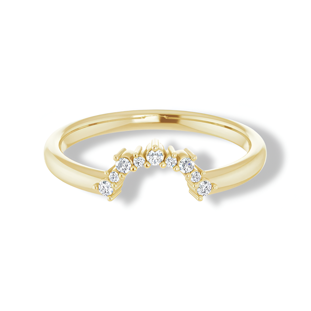 Round Diamond Contour Curved Band-VIRABYANI