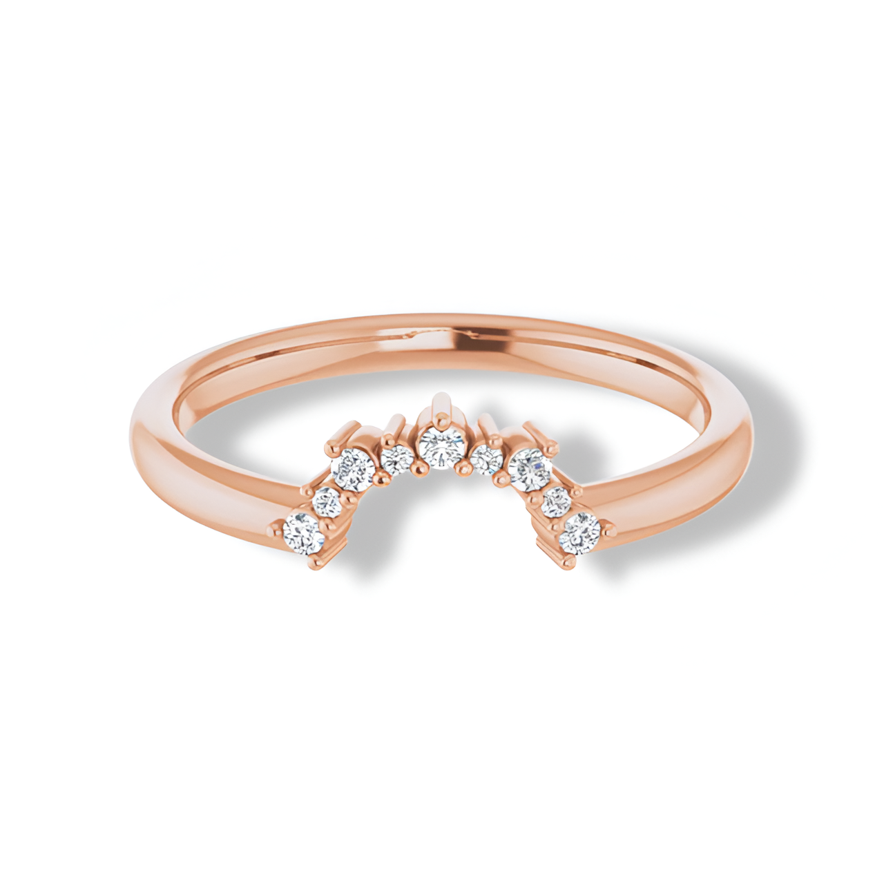 Round Diamond Contour Curved Band-VIRABYANI