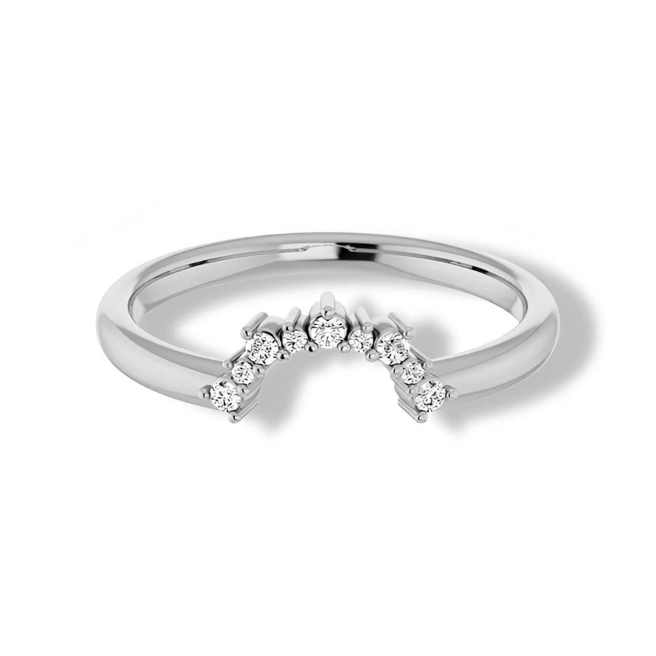 Round Diamond Contour Curved Band-VIRABYANI