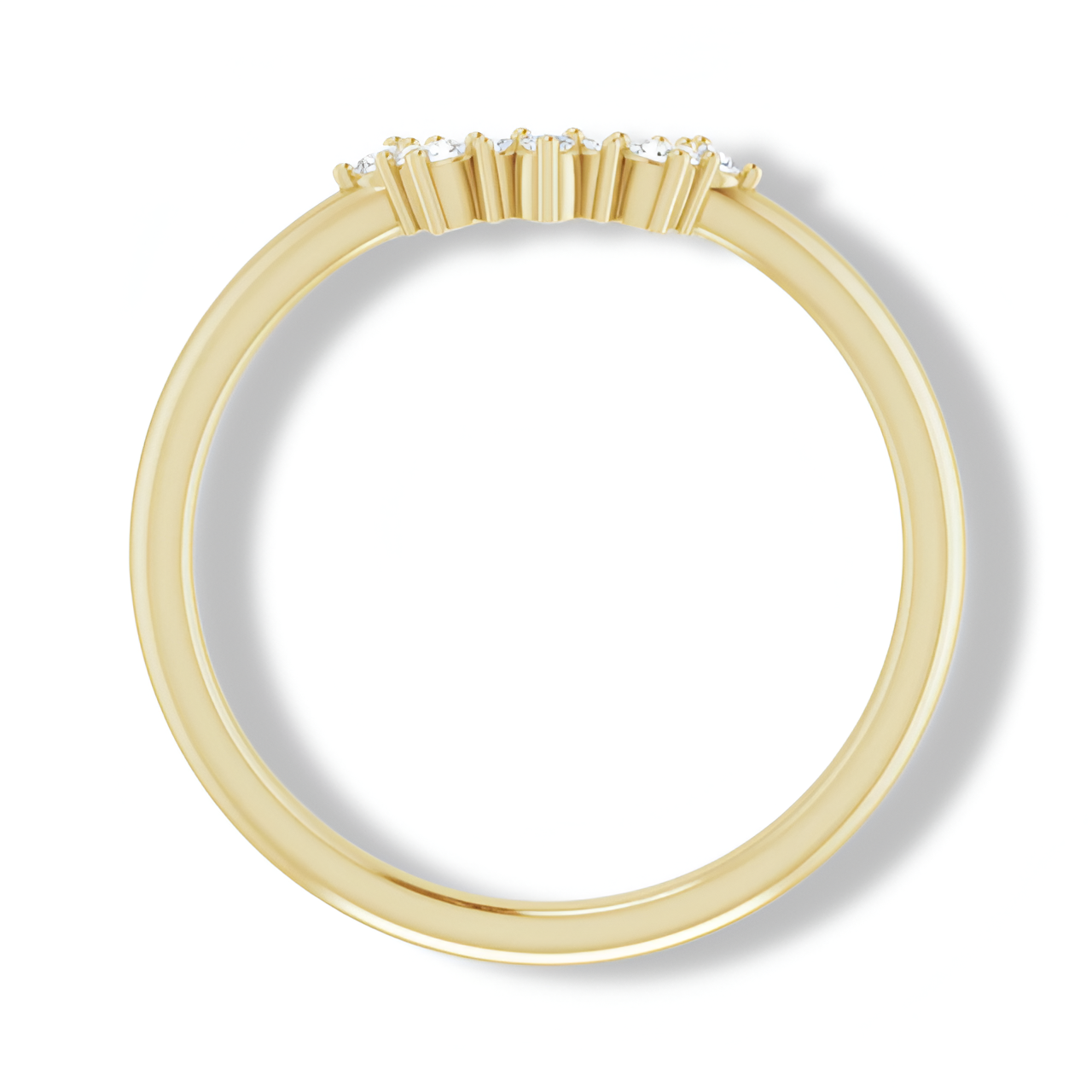 Round Diamond Contour Curved Band-VIRABYANI
