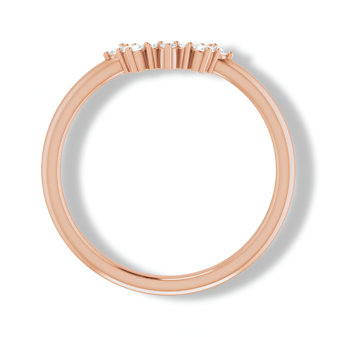 Round Diamond Contour Curved Band-VIRABYANI