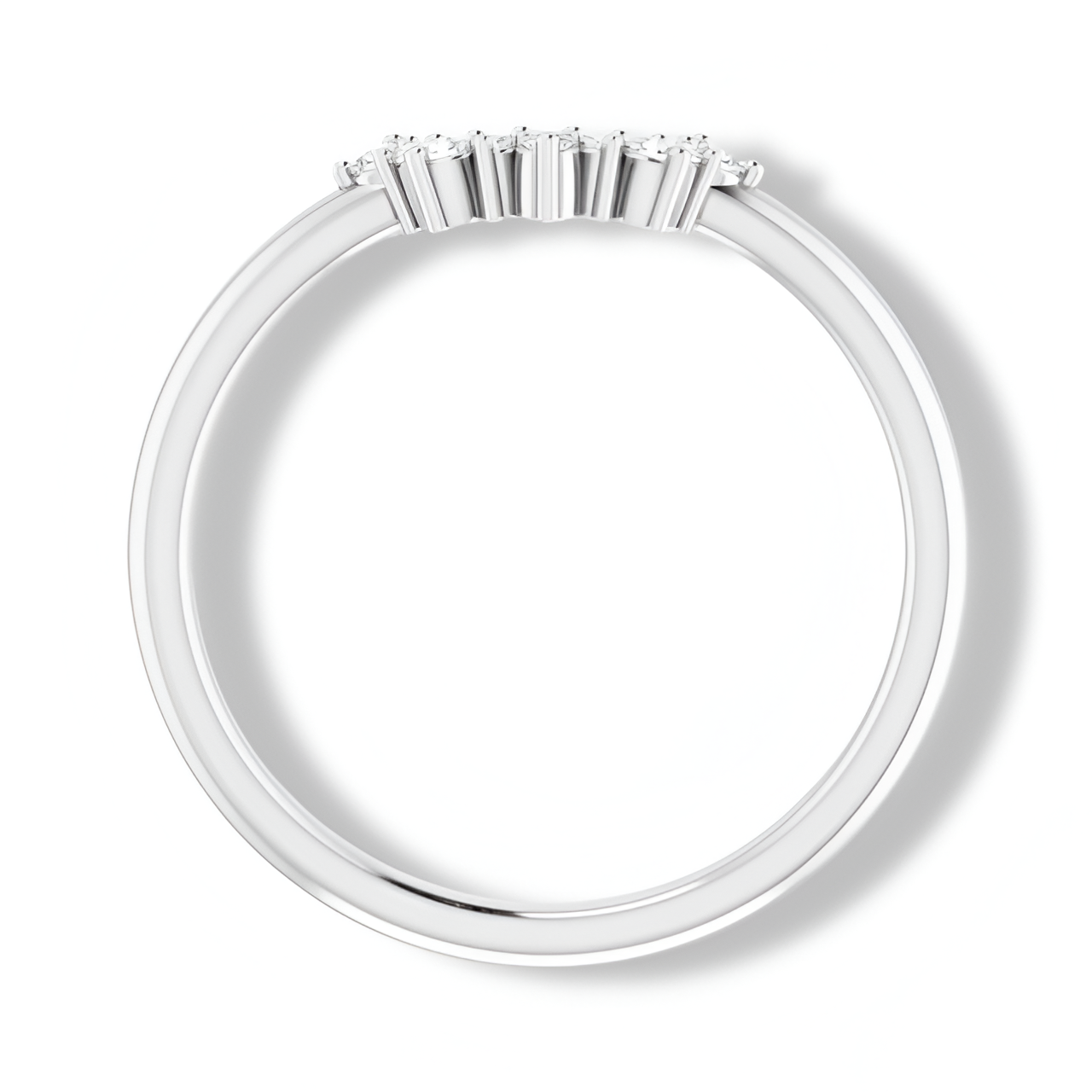 Round Diamond Contour Curved Band-VIRABYANI