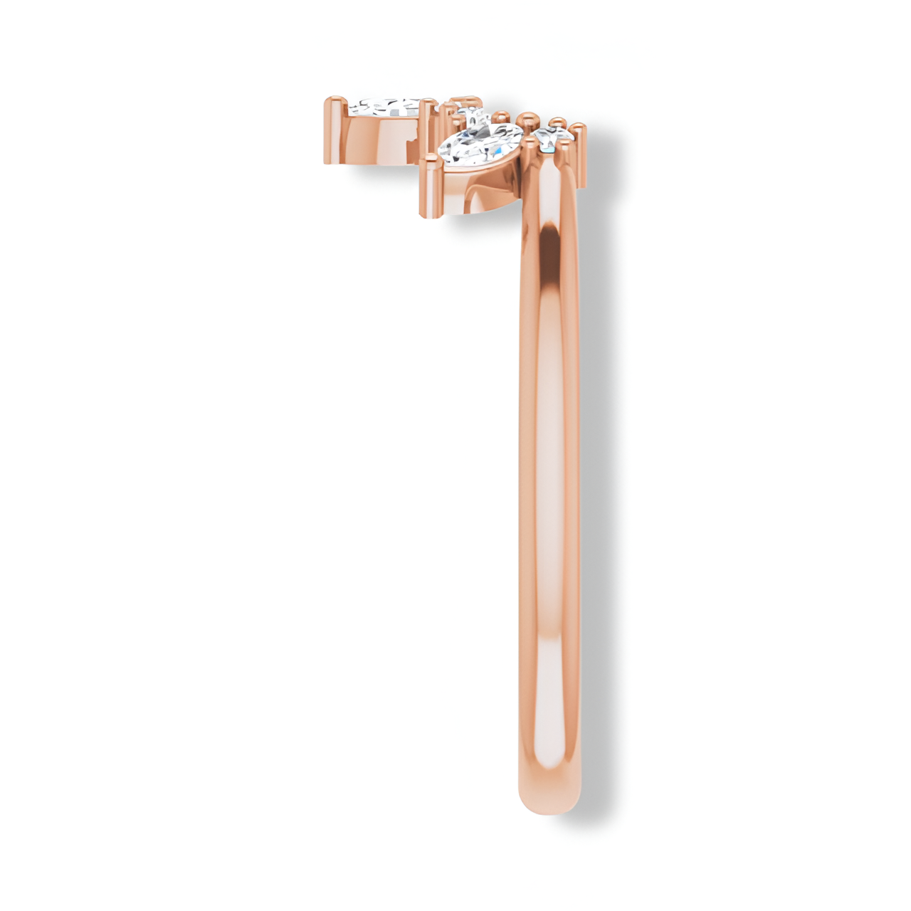 Round And Marquise Diamond Contour Band-VIRABYANI