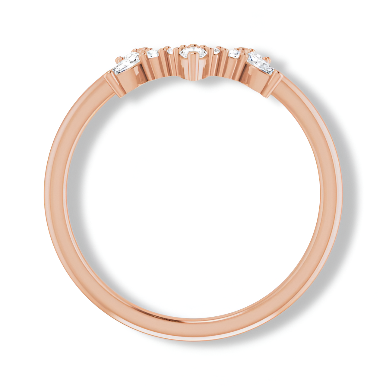 Round And Marquise Diamond Contour Band-VIRABYANI